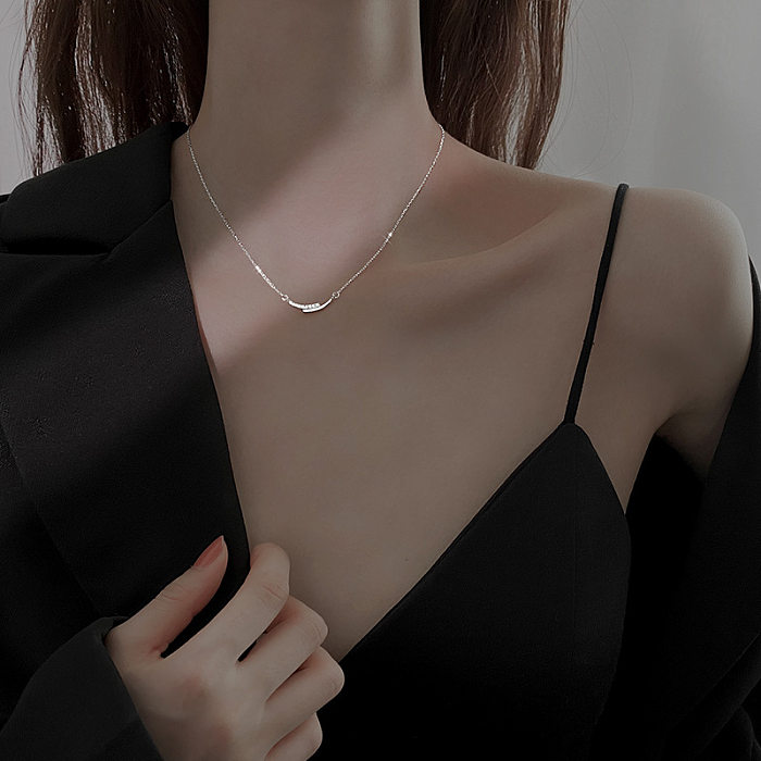 Simple Style Korean Style Geometric Copper Inlay Zircon Necklace