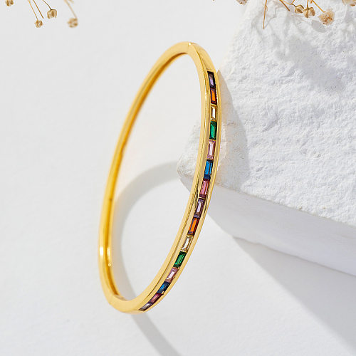 Retro simples cor zircão pulseira nicho micro-incrustado geométrico ins estilo pulseira luz luxo all-matching moda pulseira feminina