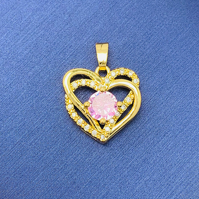 Simple Style Swan Heart Shape Butterfly Copper Irregular Rhinestones Opal Pendant Necklace