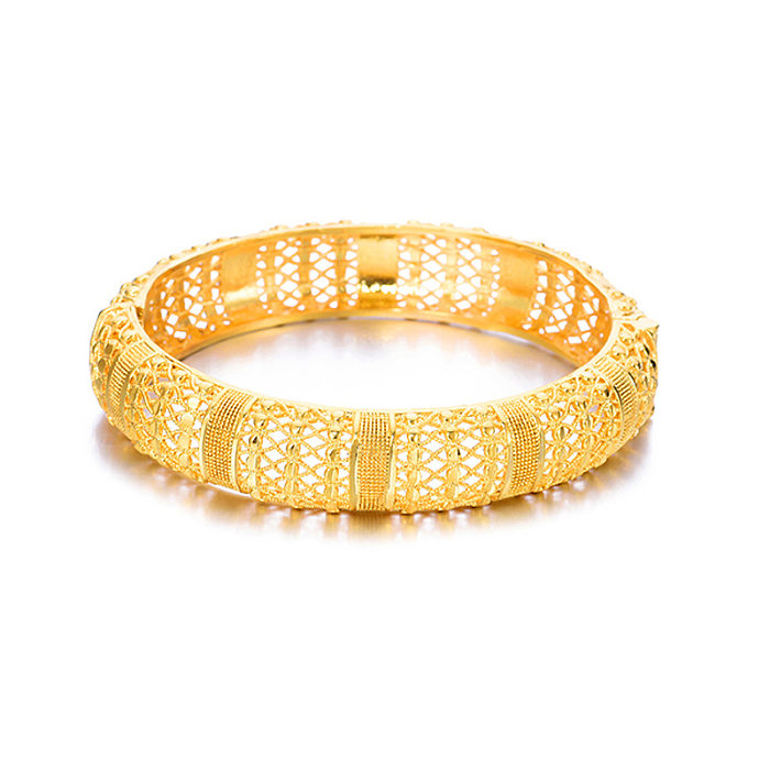 Bracelet plaqué or avec fleur de style ethnique
