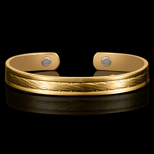 Bracelet plaqué or rétro en cuivre de couleur unie