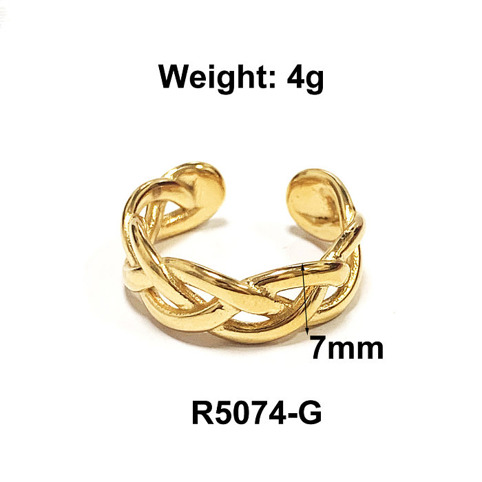 Anéis folheados a ouro do chapeamento de aço Titanium da cor sólida do estilo simples