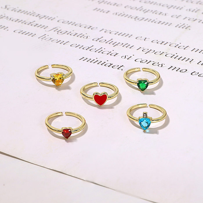 Color Rhinestone Inlaid Open Copper Inlaid Zirconium Series Ring Wholesale jewelry