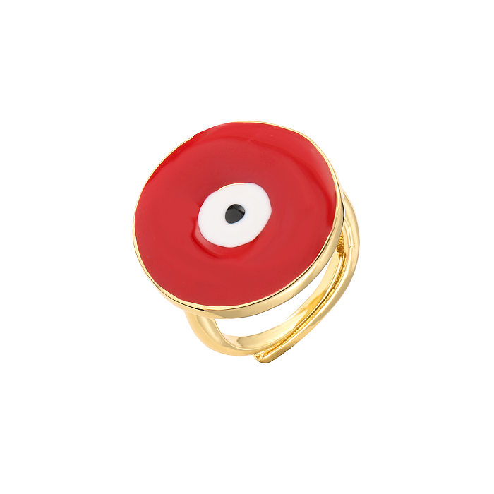 Anéis de cobre folheados a anel de cobre de olho geométrico da moda