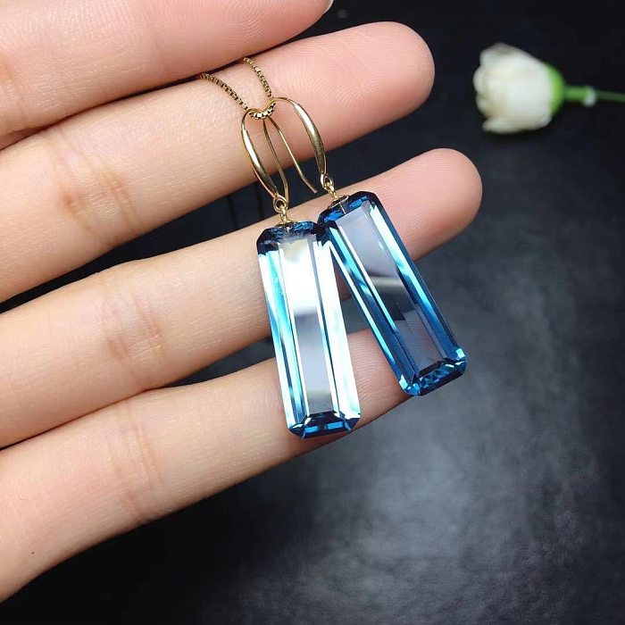 1 Pair Elegant Lady Geometric Copper Drop Earrings