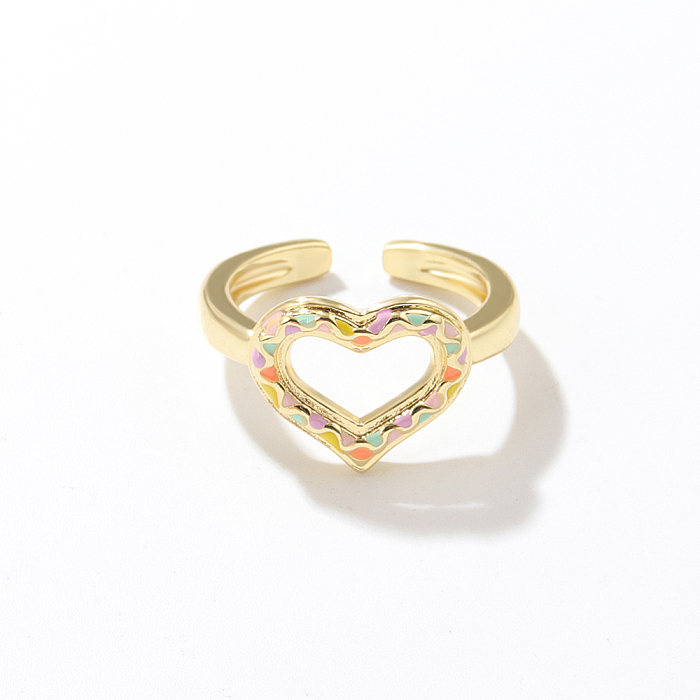 Vintage Style Heart Shape Copper Open Ring Plating Copper Rings