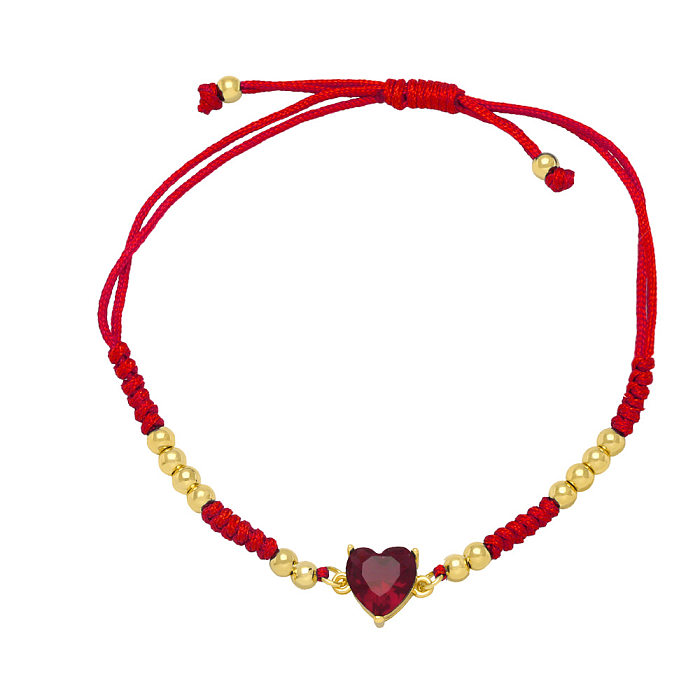Fashion Heart Shape Copper Bracelets Zircon Copper Bracelets