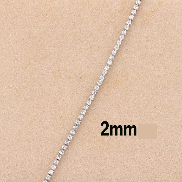 Modische geometrische Kupfer-Inlay-Zirkon-Halskette, 1 Stück