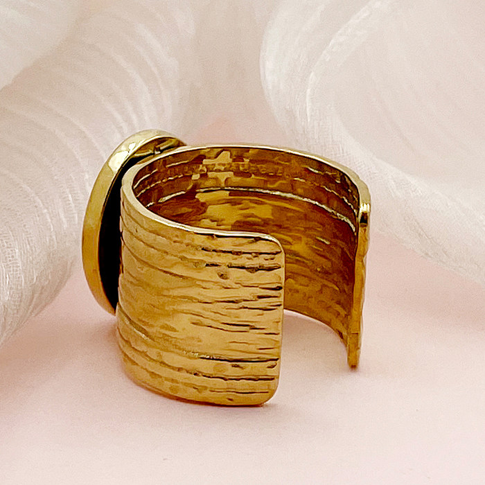 Glam Vintage Style Geometric Stainless Steel Plating Gold Plated Open Rings