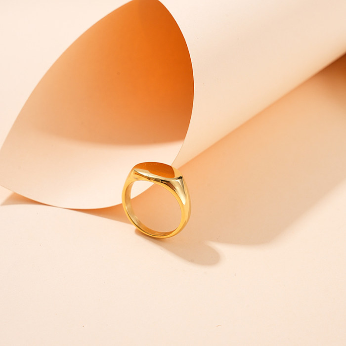 Anéis banhados a ouro com revestimento oval de aço inoxidável para deslocamento por atacado