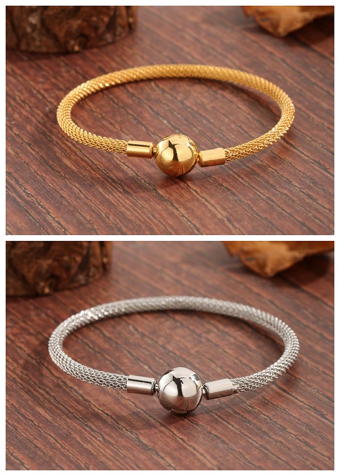 Basic Modern Style Simple Style Round Copper Plating Bangle