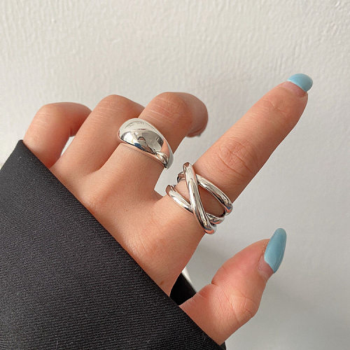 Offener Ring aus geometrischem Kupfer für Hip-Hop-Streetwear