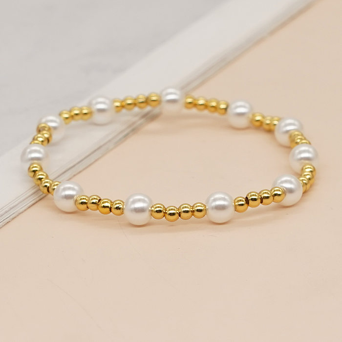 Bracelets ronds rétro en perles de cuivre