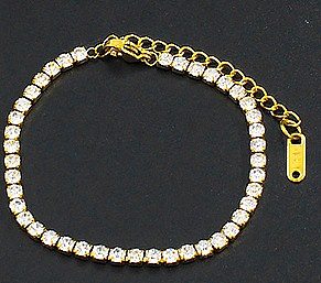 Retro-Armband-Halskette mit geometrischem Edelstahl-Inlay und Zirkon