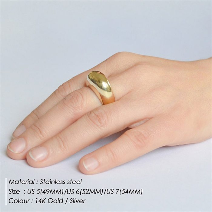Simple Stainless Steel Simple Fashion Solid Color Ring Wholesale