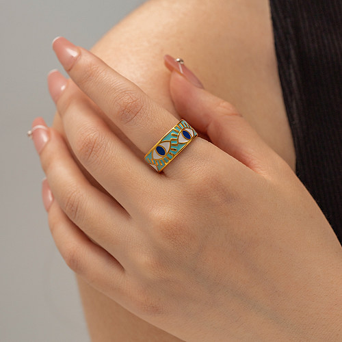 Offener IG Style Eye-Ring mit Edelstahlbeschichtung und 18-Karat-Vergoldung