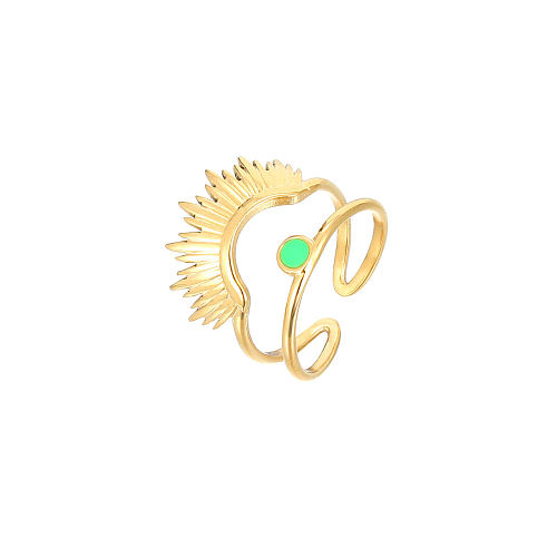 Großhandel IG Style Eye Edelstahl Epoxidbeschichtung Weißgold vergoldet Vergoldete offene Ringe
