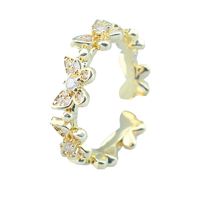 Live Butterfly Open-End-Zirkon-Ring, weibliche Persönlichkeit, modisches Design, Sinn für Prominente, Ornament