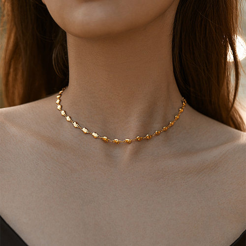 Simple Style Solid Color Copper Plating Choker
