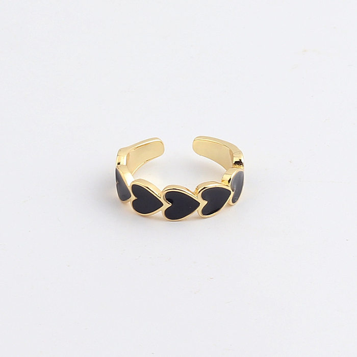 Fashion Heart Shape Copper Plating Open Ring 1 Piece