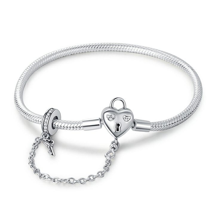 Panjia Style S925 Silber Armband Original Love Connecting Shackle DIY Armband Basic Armband Zubehör Thai Silber Schlangenknochen Kette