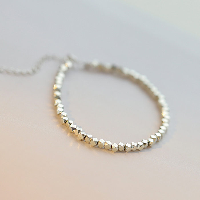 Bracelets plaqués de perles de cuivre de couleur unie de style rétro simple