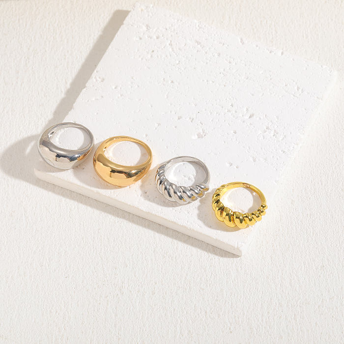 Elegante, luxuriöse, klassische Ringe mit einfarbiger Kupferbeschichtung und 14-Karat-Vergoldung