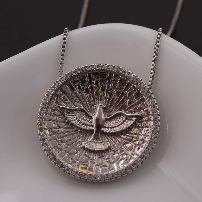 IG Style Vintage Style Simple Style Geometric Eagle Copper Gold Plated Zircon Necklace In Bulk