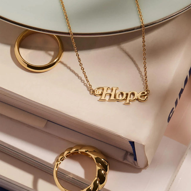 Elegant Letter Copper Plating Gold Plated Necklace