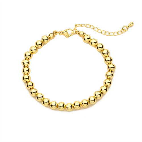 Künstlerische runde Halskette mit vergoldeten Armbändern und Perlen aus Kupfer