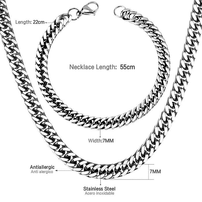 Collier de bracelets en acier inoxydable de couleur unie pour femme