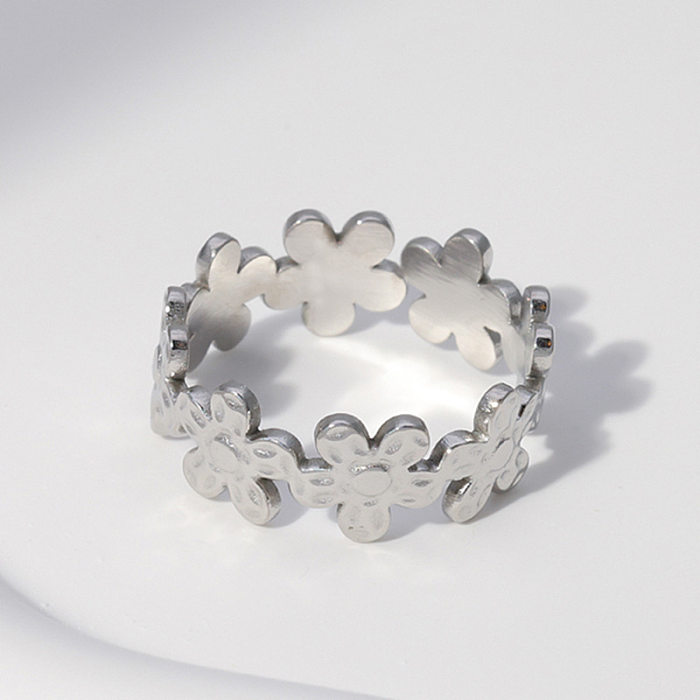 Sweet Flower Stainless Steel Rings 1 Piece