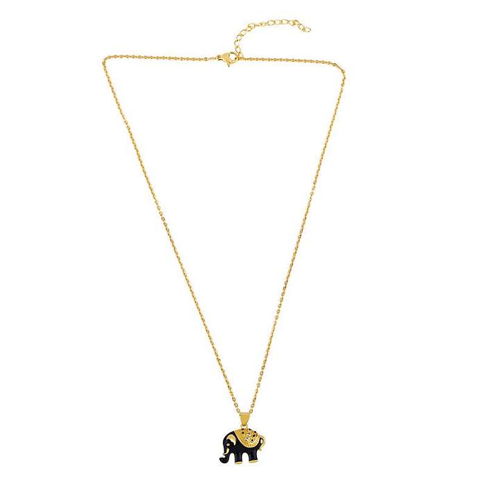 New Accessories Love Animal Elephant Necklace Female Drop Diamond Pendant Wholesale