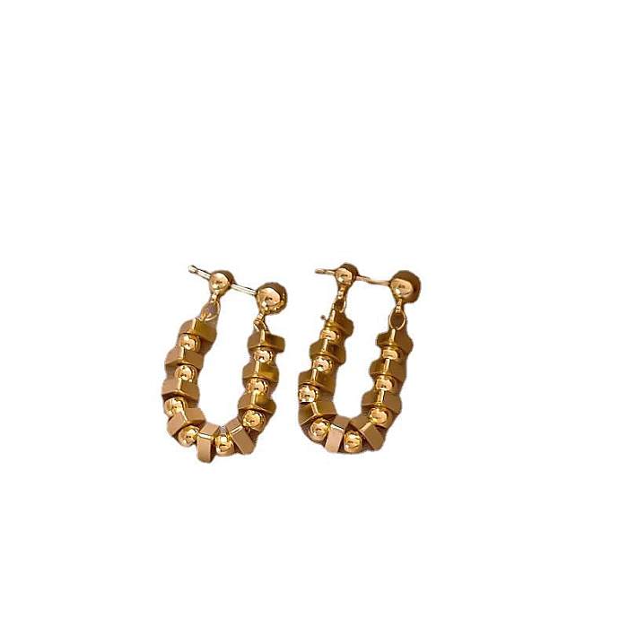 1 Pair Casual Simple Style Solid Color Polishing Plating Copper 14K Gold Plated White Gold Plated Earrings