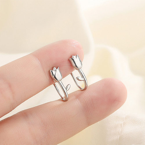 Fashion Flower Copper Plating Ear Studs 1 Pair