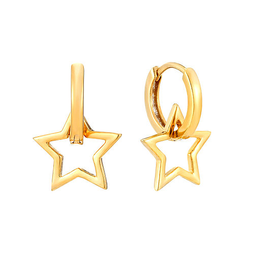 1 Pair Casual Star Copper Plating Earrings