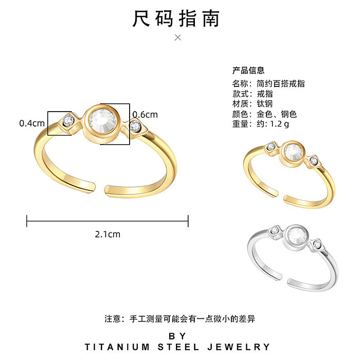 Fashion Zircon-studded Titanium Steel Ring Zircon Ring Jewelry