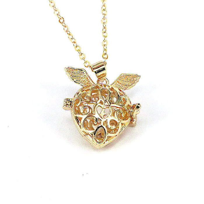 1 Piece Fashion Geometric Wings Copper Inlay Zircon Pendant Necklace