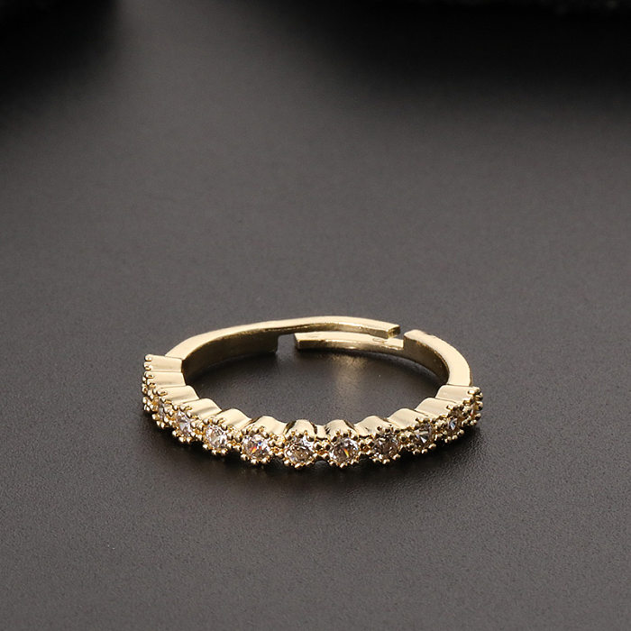 Fashion Star Offener Ring mit Kupfereinlage und Zirkon, 1 Stück