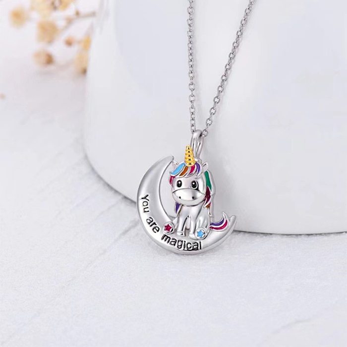 Fashion Unicorn Copper Metal Pendant Necklace 1 Piece