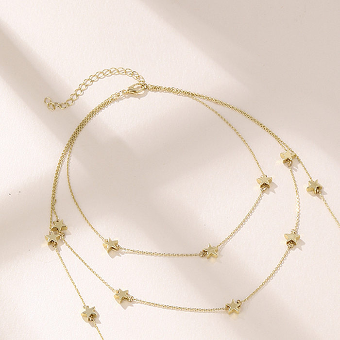 Fashion Pentagram Copper Plating Pendant Necklace 1 Piece