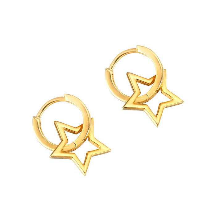 1 Paar lässige Stern-Ohrringe mit Kupferbeschichtung