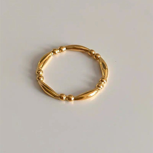 Einfache, einfarbige, vergoldete Ringe mit Edelstahlbeschichtung