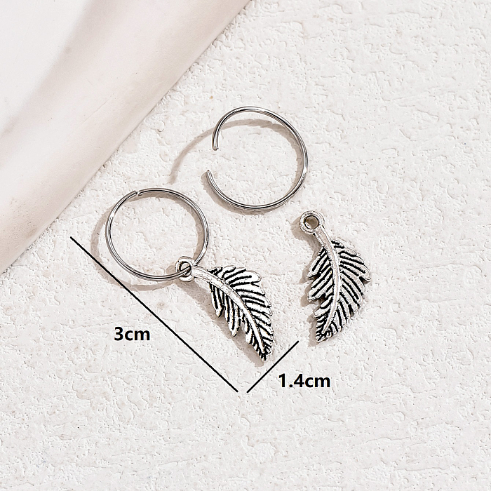 1 Pair Casual Basic Commute Feather Wings Plating Copper Copper Alloy White Gold Plated Drop Earrings