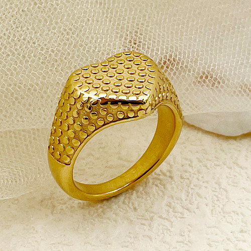 IG Style Heart Shape Stainless Steel Gold Plated Rings In Bulk