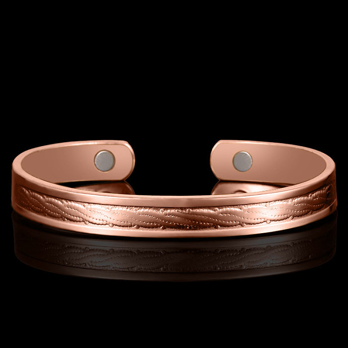 Simple Style Commute Solid Color Copper Plating Gold Plated Bangle