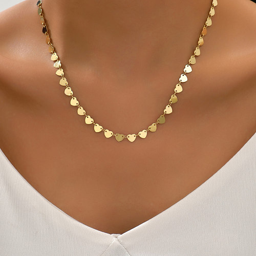 Lässige, schlichte Herzform-Kupfer-Halskette mit 18-Karat-Vergoldung in großen Mengen
