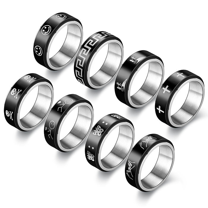 New Anti-anxiety Decompression Titanium Steel Double-layer Rotating Ring Wholesale