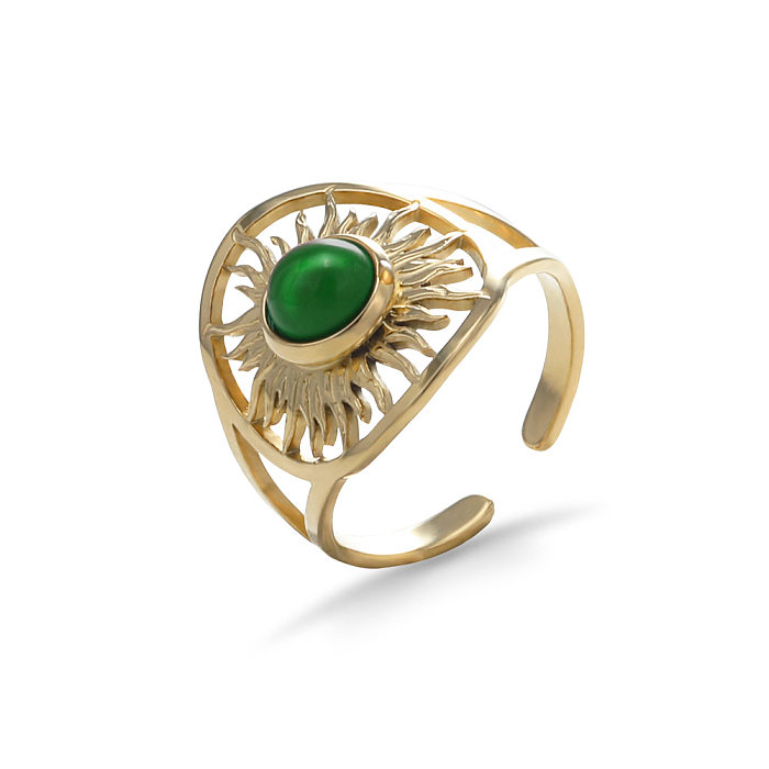 Fashion New Stainless Steel Adjustable Female Hollow Sun Flower Open Ring