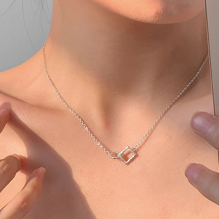 Lady Simple Style Geometric Copper Plating Pendant Necklace
